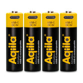 Aqiila Oplaadbare Batterijen AA 4-pack - USB-C Lithium 1,5V 2000mAh