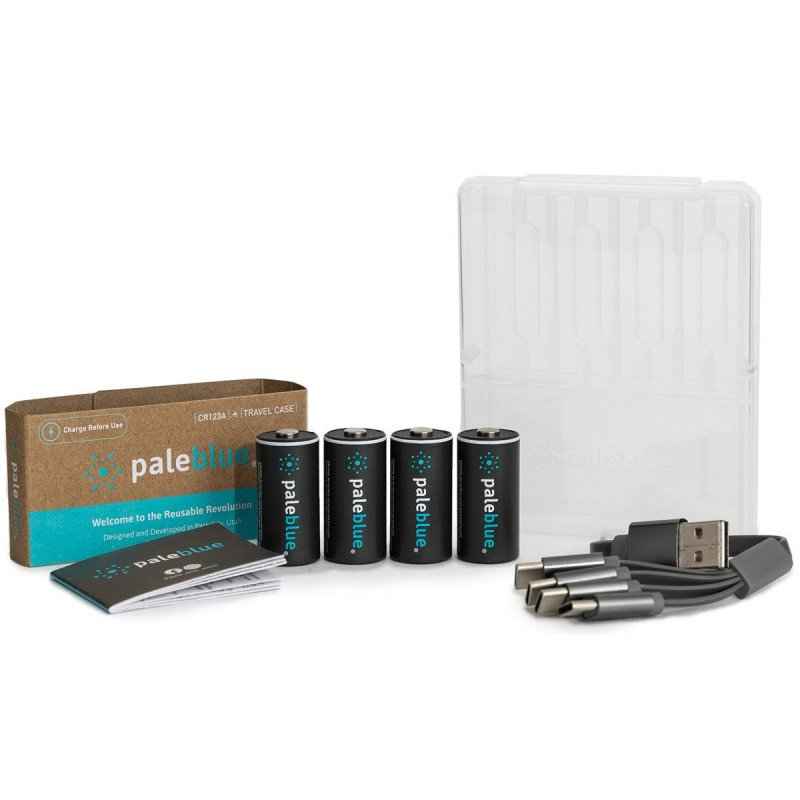 Pale Blue CR123 Rechargeable Batteries