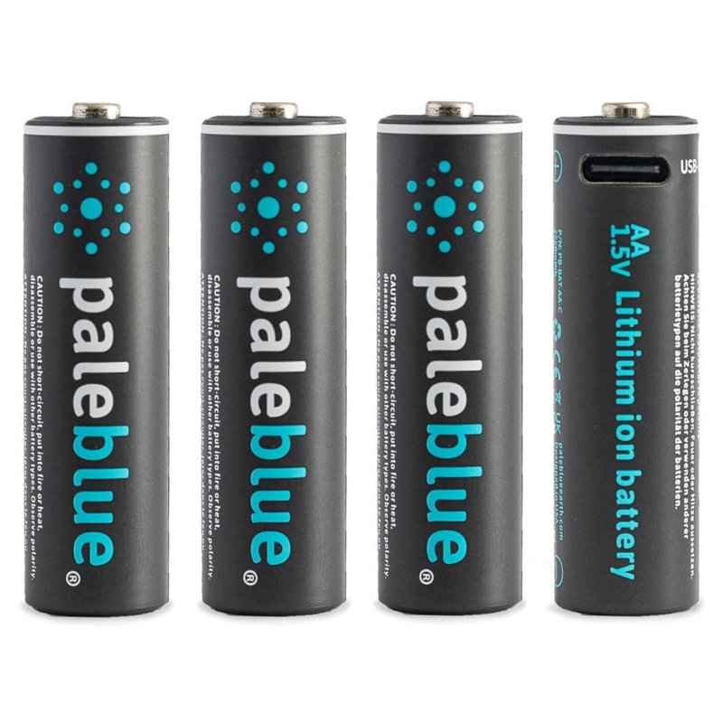 Pale Blue Li-Ion Rechargeable AA Battery 4-pack