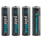 Pale Blue Li-Ion Rechargeable AA Battery 4-pack