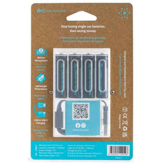 Pale Blue Li-Ion Rechargeable AA Battery 4-pack