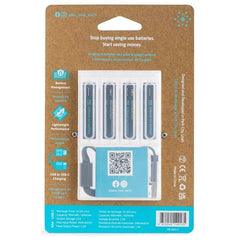Pale Blue Li-Ion Rechargeable AAA Battery 4-pack
