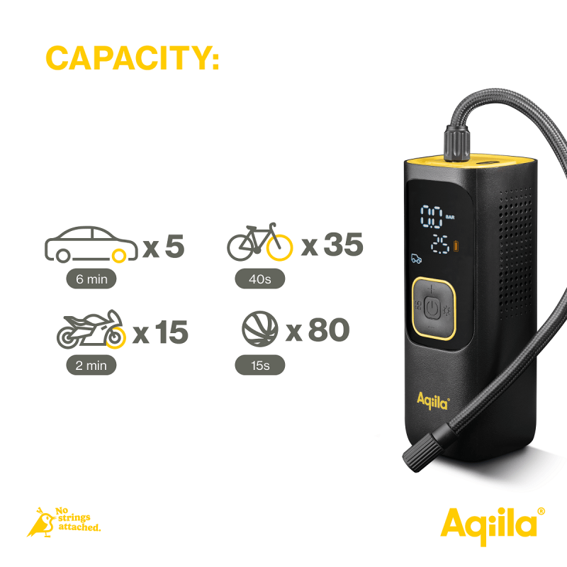 Aqiila Airbird kompressor + powerbank C7