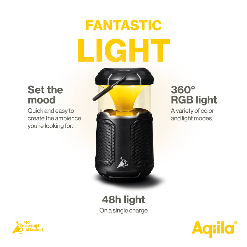 Aqiila Soundbird lykta, högtalare, powerbank B10