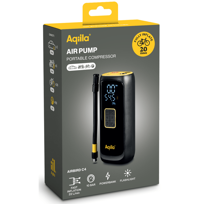 Aqiila Airbird kompressor + powerbank C4