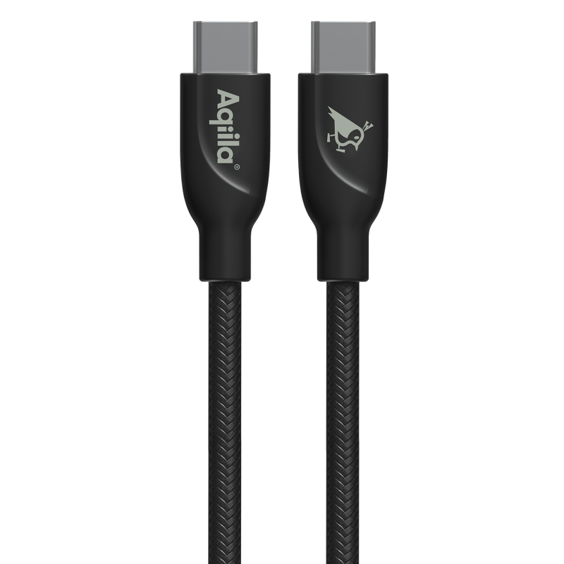 Aqiila flätad laddningskabel USB-C/USB-C 2.0 240W