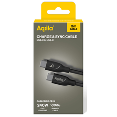 Aqiila flätad laddningskabel USB-C/USB-C 2.0 240W