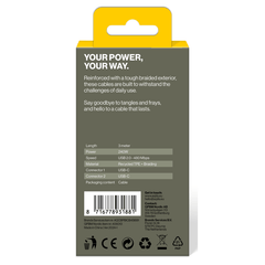 Aqiila flätad laddningskabel USB-C/USB-C 2.0 240W