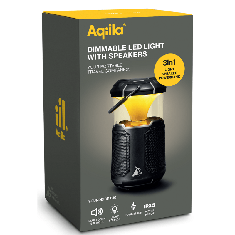 Aqiila Soundbird lykta, högtalare, powerbank B10