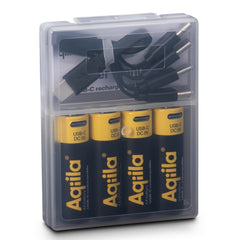 Aqiila Oplaadbare Batterijen AA 4-pack - USB-C Lithium 1,5V 2000mAh