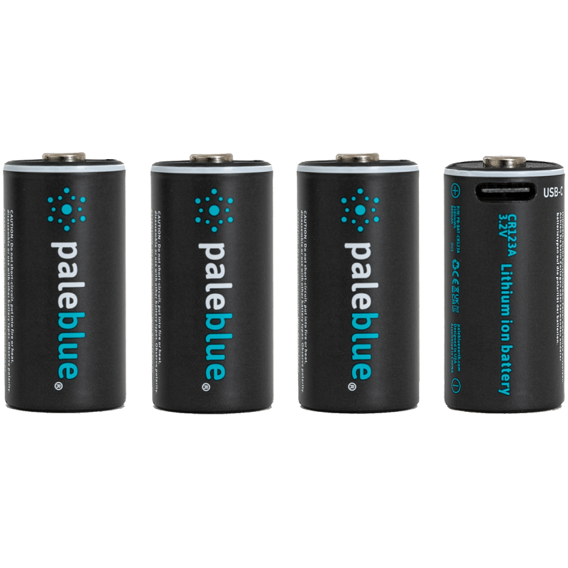 Pale Blue CR123 Rechargeable Batteries