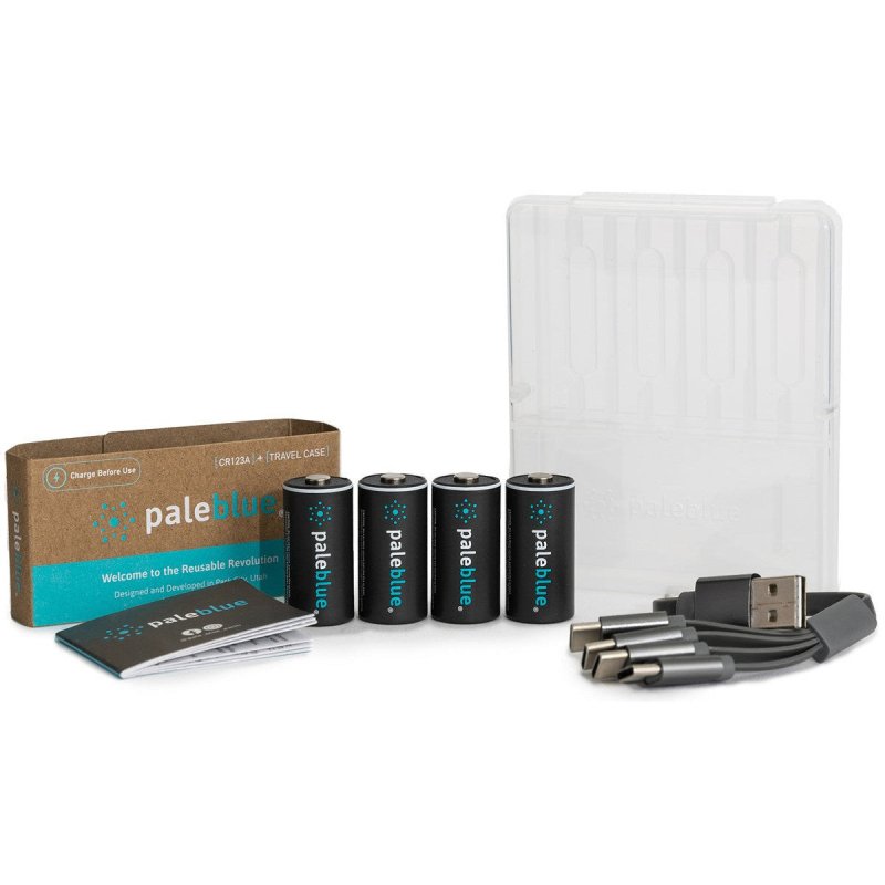 Pale Blue CR123 Rechargeable Batteries