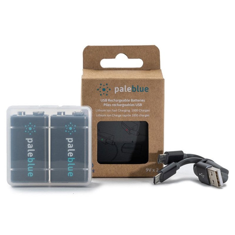 Pale Blue Li-Ion Rechargeable 9V Battery - 2 pack