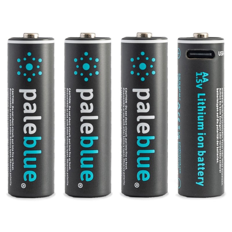 Pale Blue Li-Ion uppladdningsbart AA-batteri 4-pack