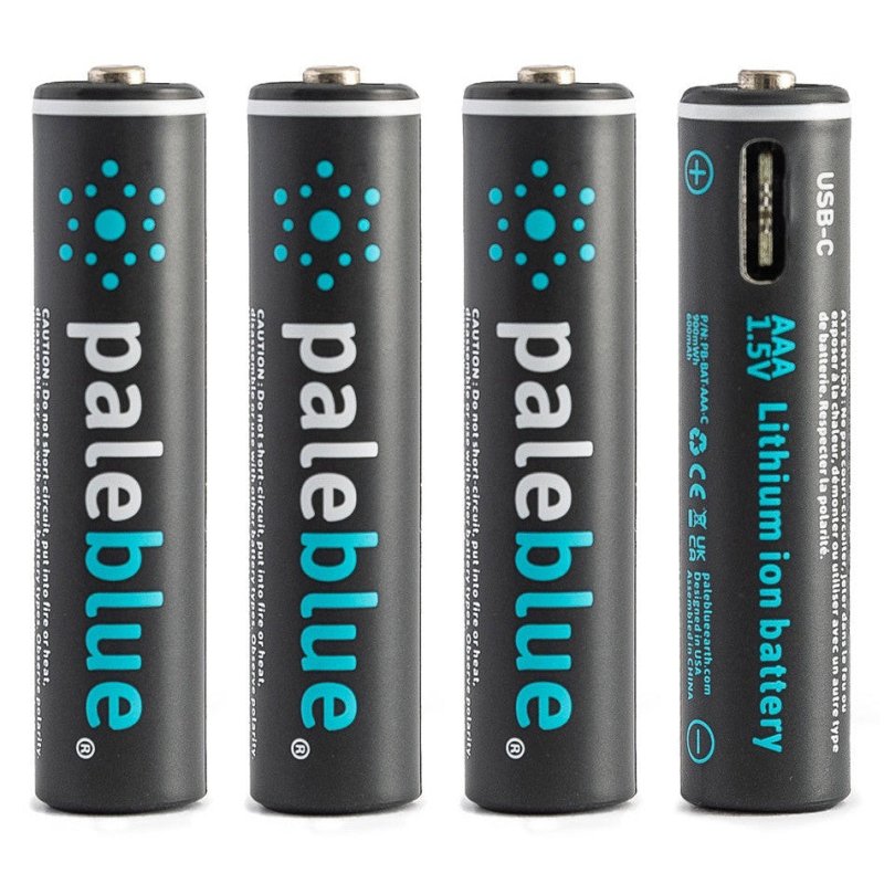Pale Blue Li-Ion uppladdningsbart AAA-batteri 4-pack