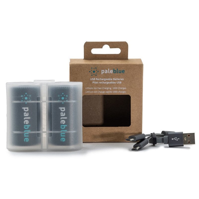 Pale Blue Li-Ion uppladdningsbar D-batteri 2-pack