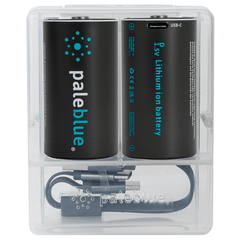 Pale Blue Li-Ion Rechargeable D Battery USB-C 2-pack